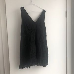 NWT AMERICAN EAGLE Black Baby Doll Lace Detail Top